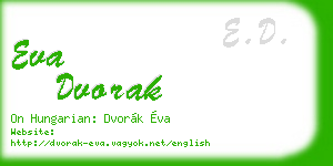eva dvorak business card