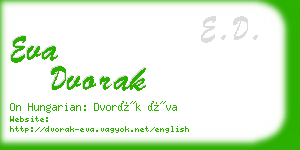 eva dvorak business card